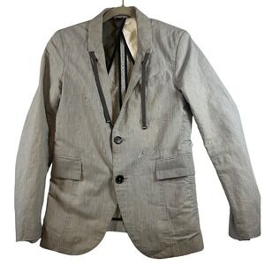 DIESEL Black Gold Men's Gray‎ Pinstripe Blazer Jacket Size S